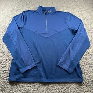 KJUS Ace Midlayer Mens 2XL Blue Half Zip Long Sleeve UPF50 Regular Fit Golf